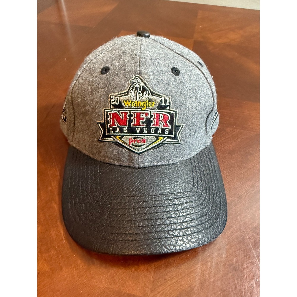 Wrangler NFR Las Vegas 2011 PRCA Rodeo Hat Gray Wool Leather Bill Limited Editio